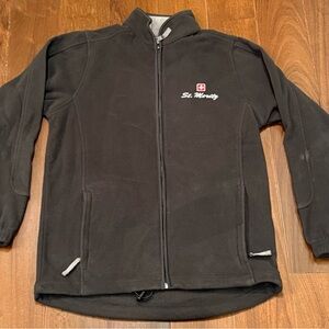 St. Moritz Switzerland Black Fleece Jacket